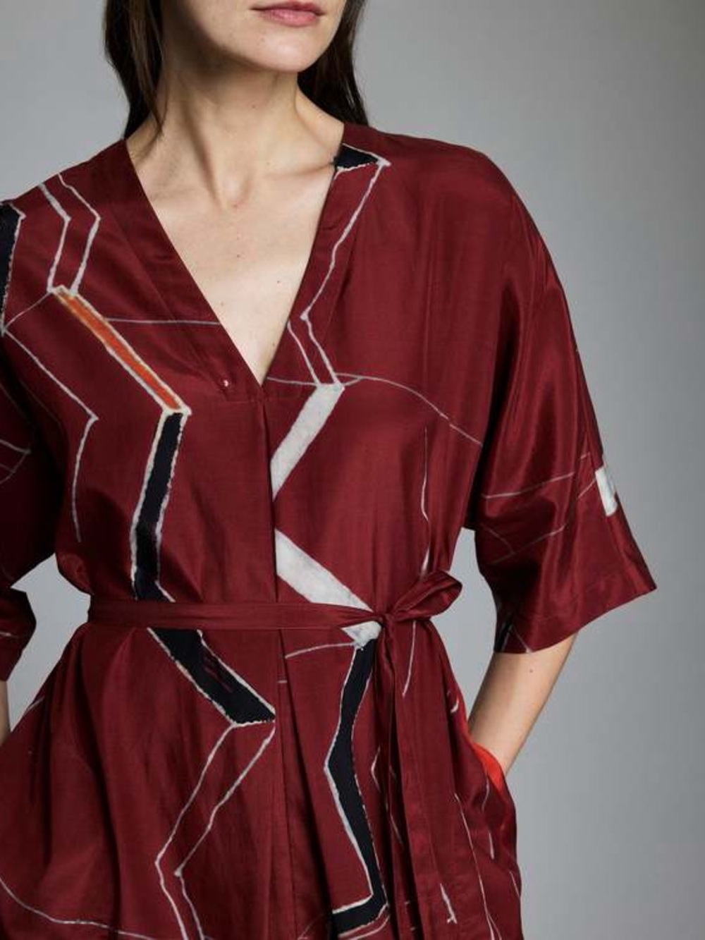 Billy Reid / Garmentory Maroon Geometric Dress